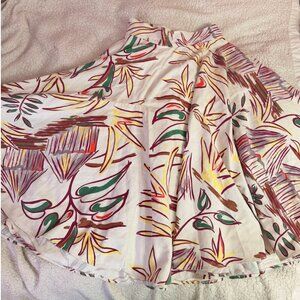 VINTAGE Novelty Print Tiki Hawaiian Tiki Hut Swing Skirt Size Small/ Medium